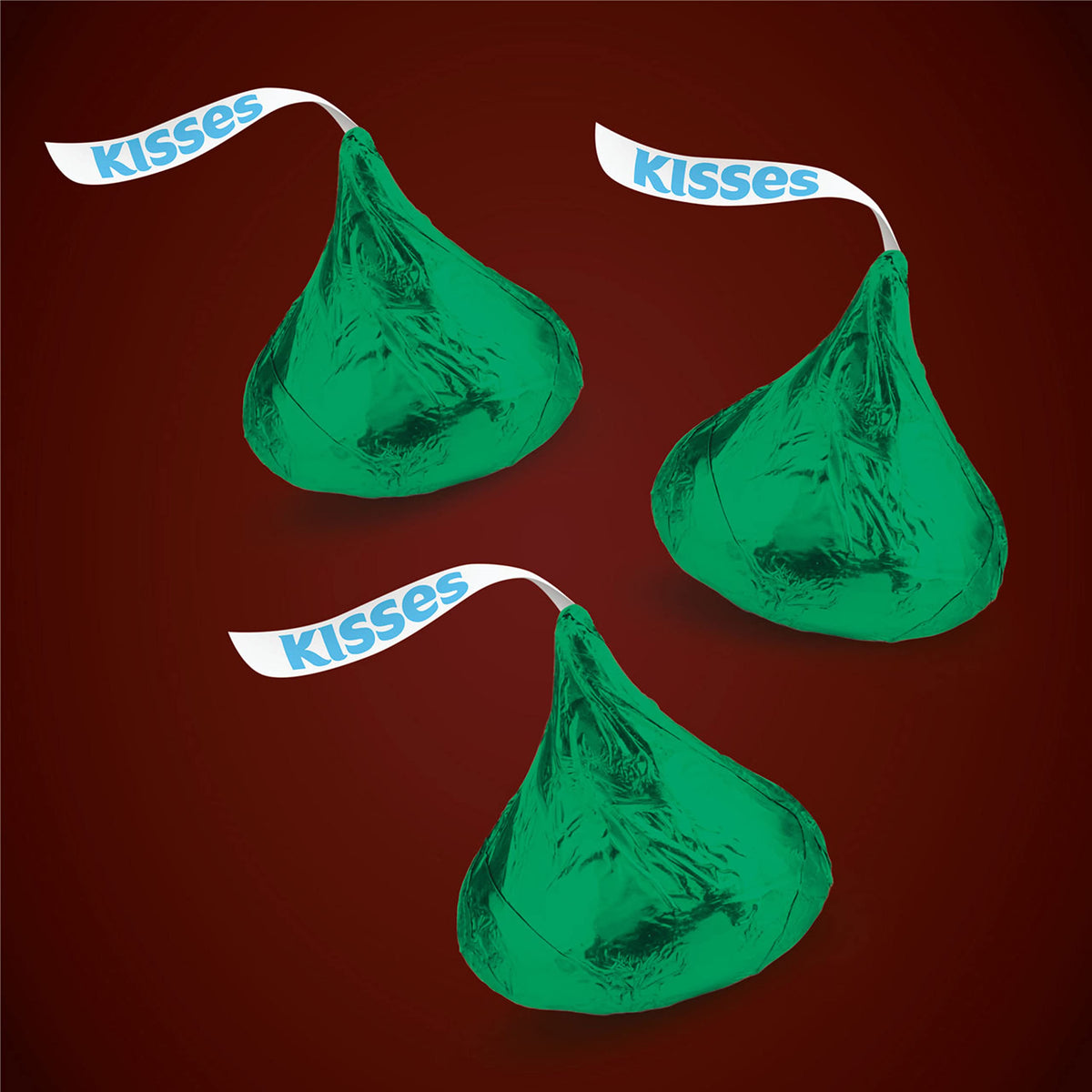 Hershey's KISSES Milk Chocolate Candy Bulk Bag, 60 oz – Green Foil Treats for Parties & Gifts