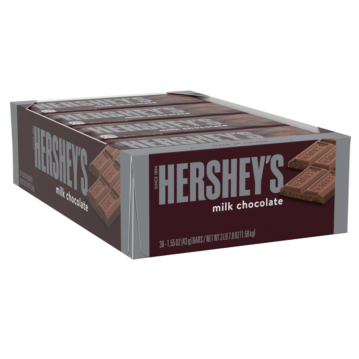 HERSHEY'S Milk Chocolate Bars – 1.55 oz, 36-Count Bulk Box
