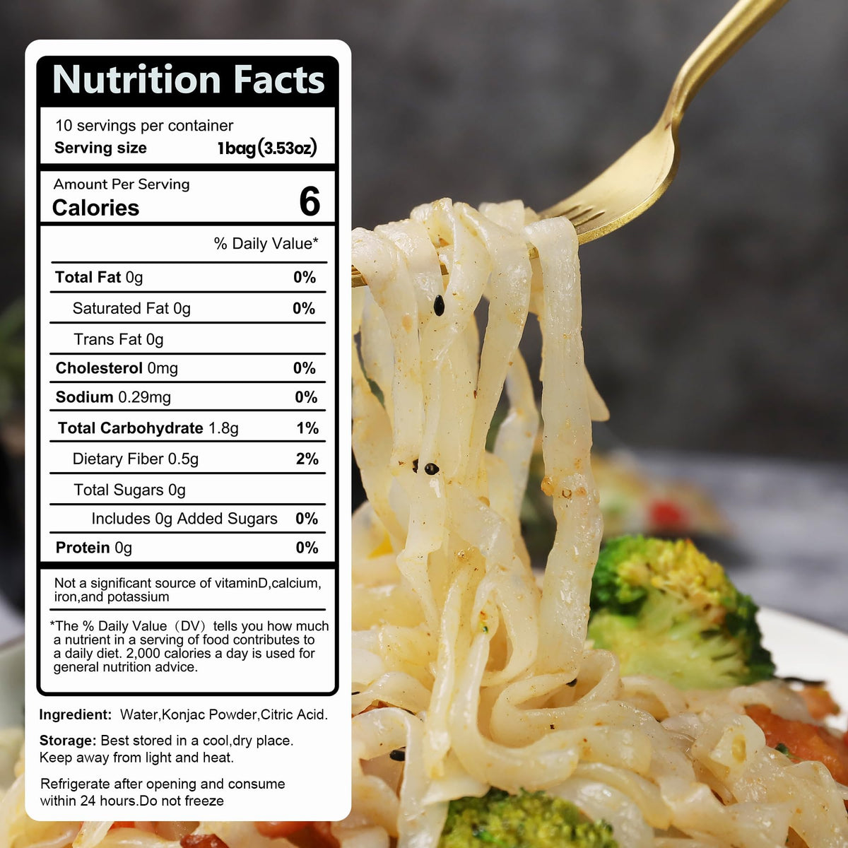 Hethstia Konjac Noodle – Low-Carb Fettuccine Shirataki Noodles, Gluten Free, Keto-Friendly, 10-Pack (5 oz each)