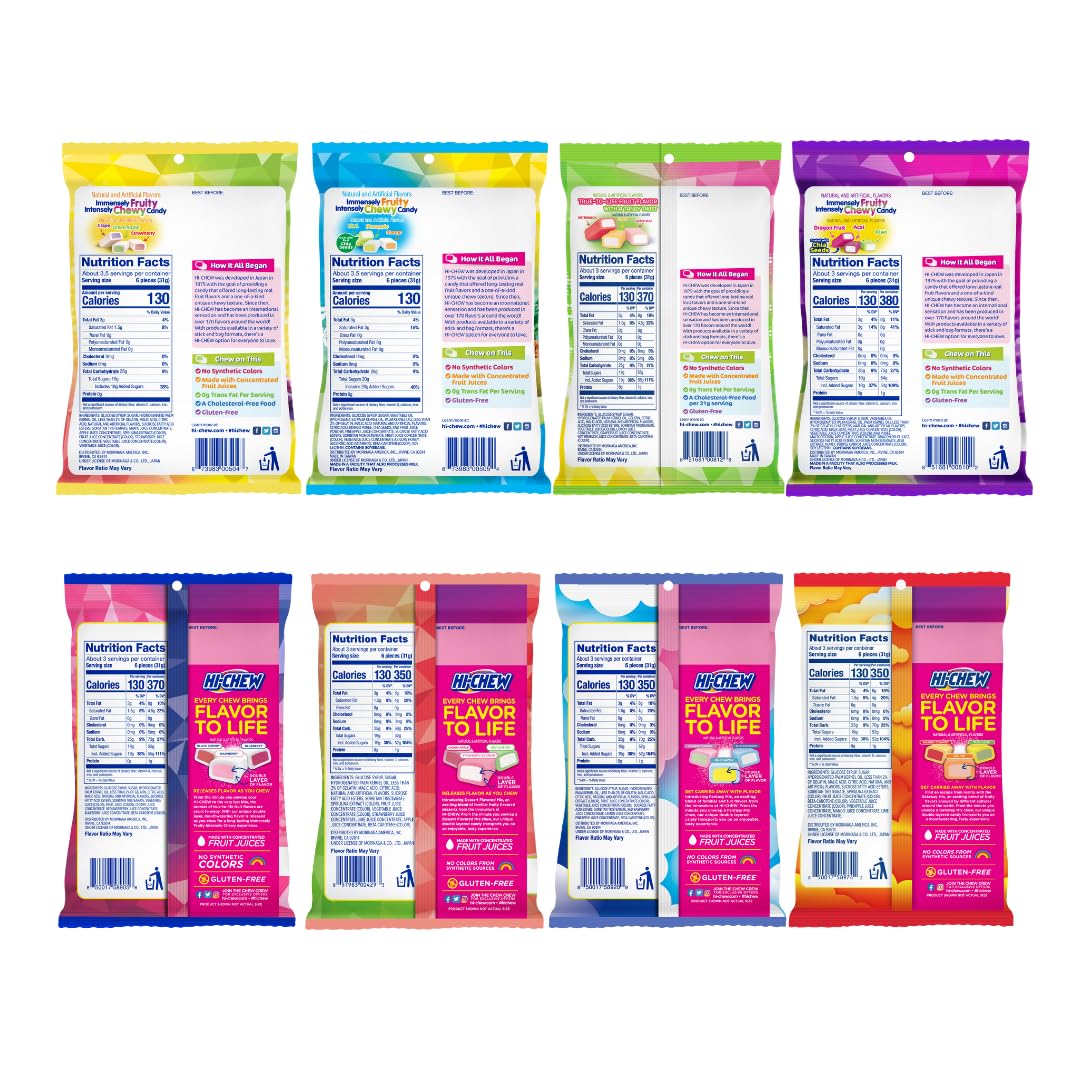 HI-CHEW Variety Mix Candy: 23 Flavors, Getaway Mix, Individually Wrapped
