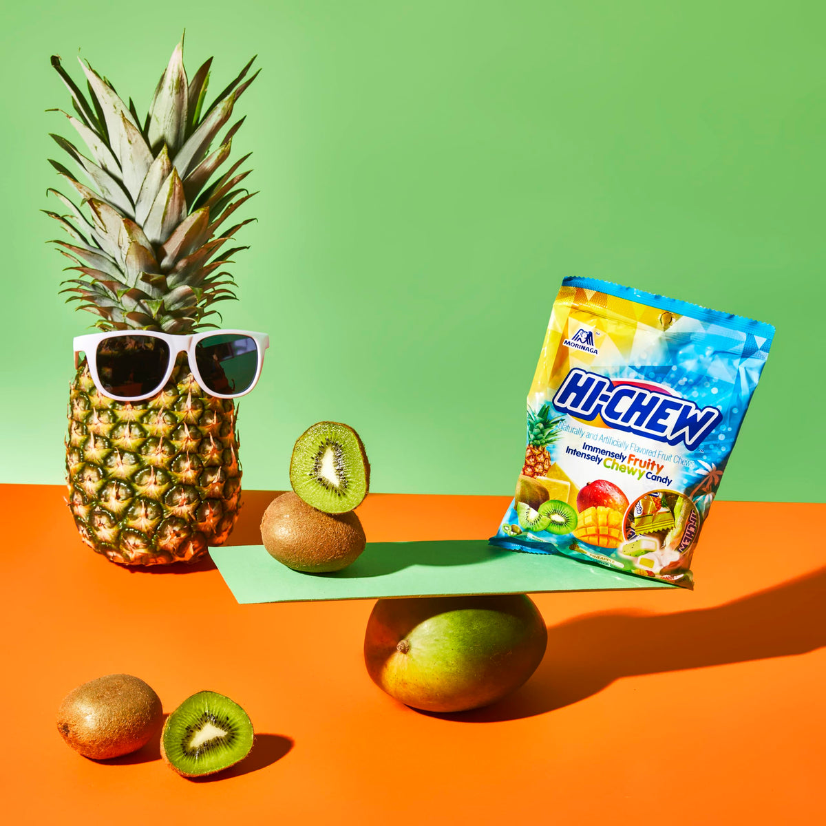 HI-CHEW Tropical Mix Kiwi Pineapple Mango Dragon Fruit, 4 Stand-Up Pouches, 220+ Pieces, 12.7 oz Each – Soft & Chewy Fruit Candy Bulk