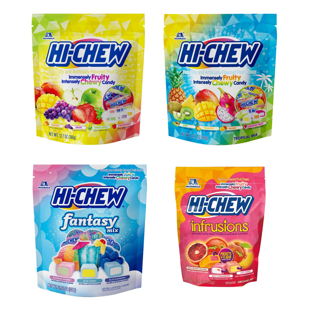 HI-CHEW Variety Mix Bulk Candy — 220+ Pieces, 4 Pouches, 13 Flavors