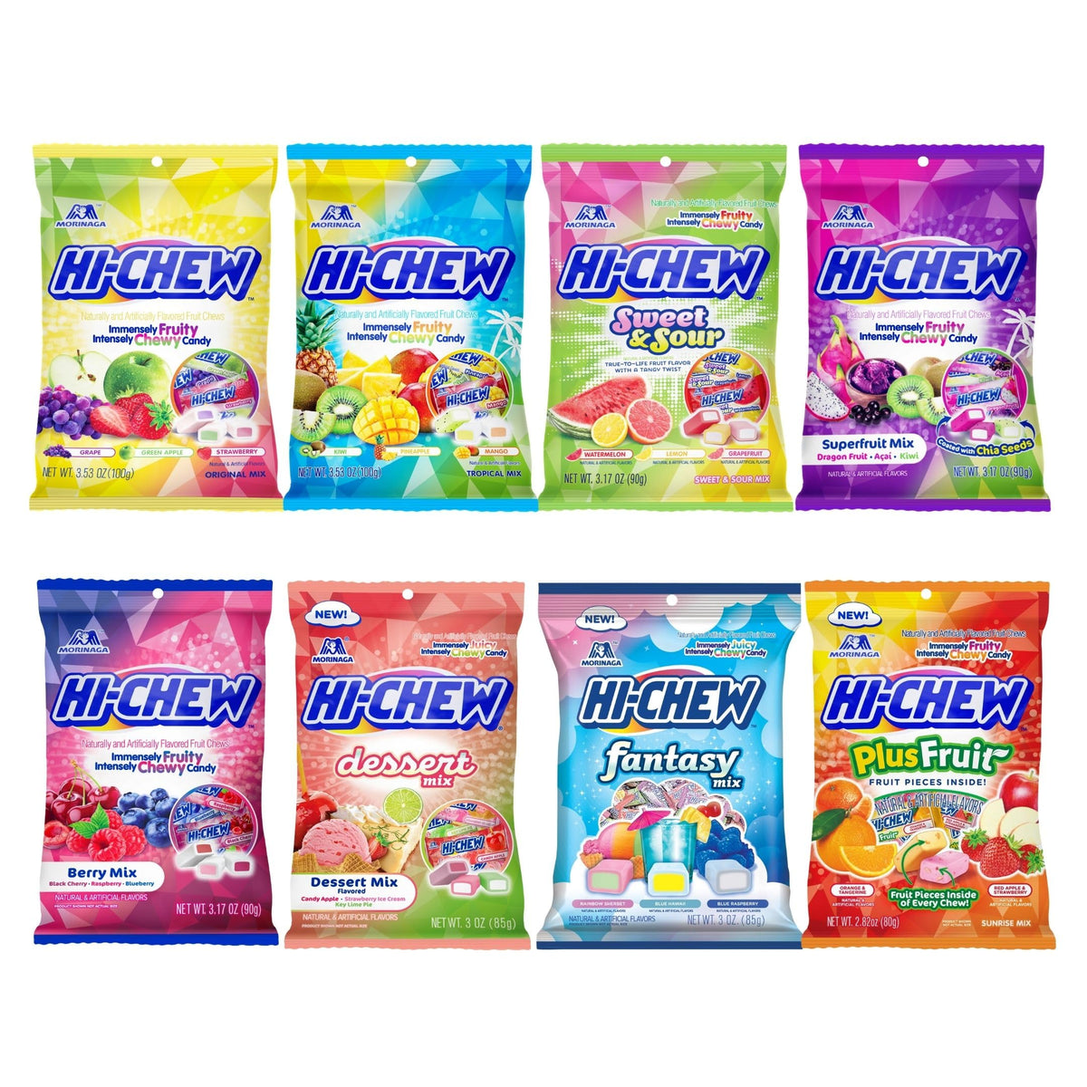 HI-CHEW Variety Mix: 22 Juicy Flavors in 8 Individually Wrapped Bags