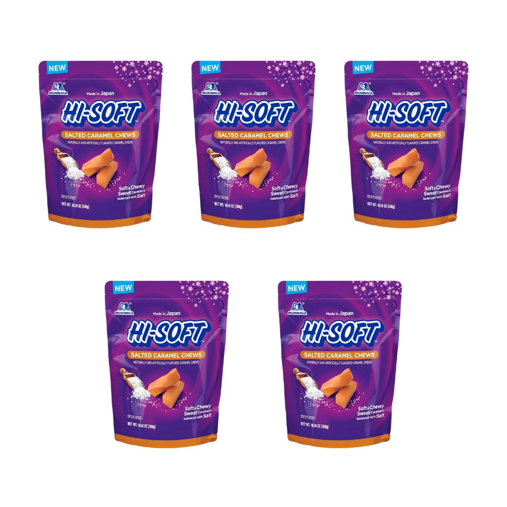 HI-SOFT Salted Caramel Chews – 5 Stand Up Pouches, 10.59 oz Each