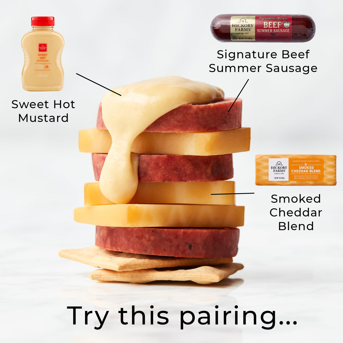 Hickory Farms Party-Size Signature Beef Summer Sausage, 26 oz | Gluten Free, High-Protein, Keto-Friendly