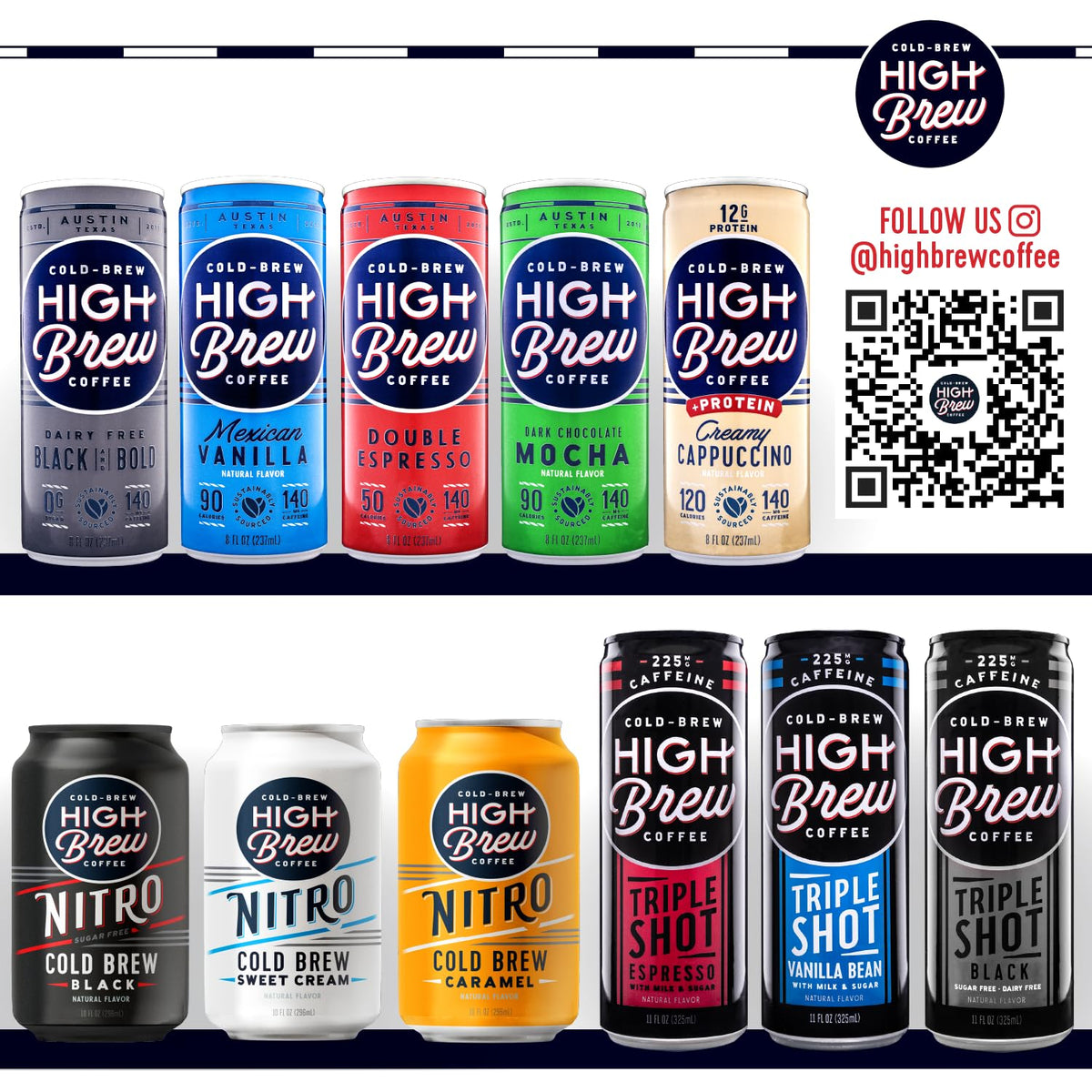 High Brew Coffee Mexican Vanilla Cold Brew Can – Ready-To-Drink 8 oz, Pack of 12