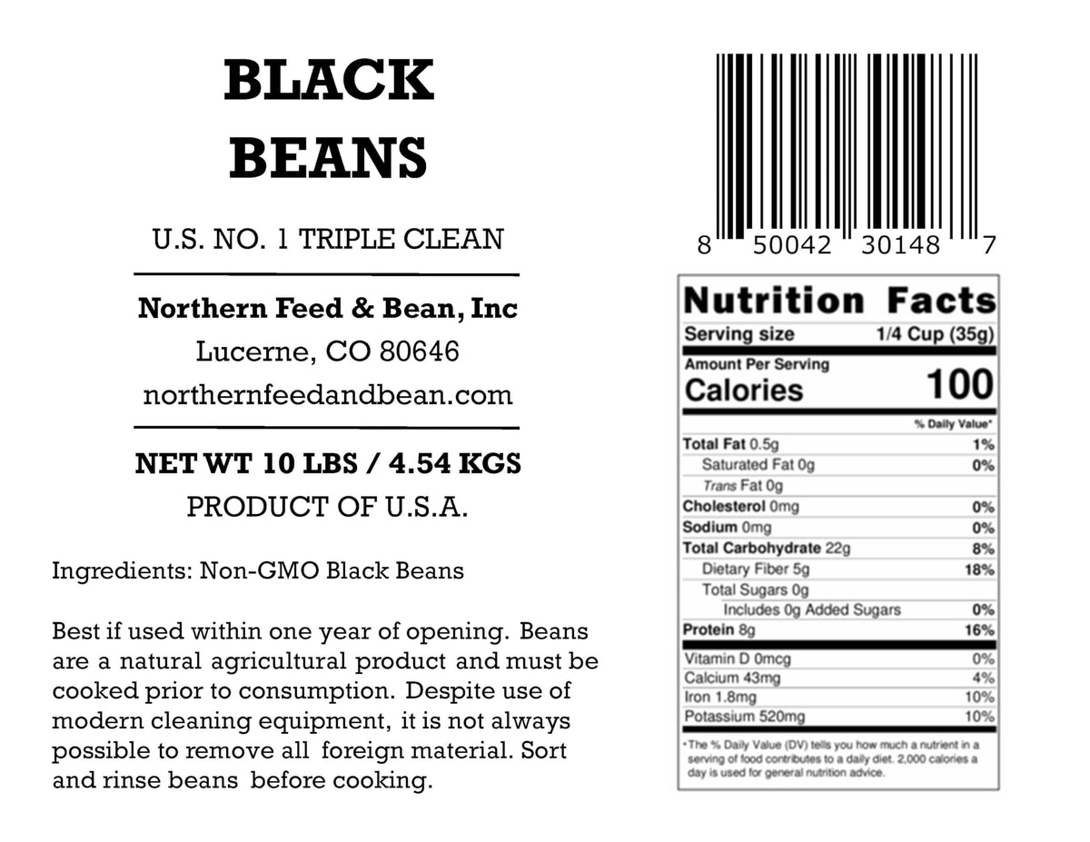 High Plains Black Beans – 10 lb Bag | Non-GMO, High-Protein Dry Beans