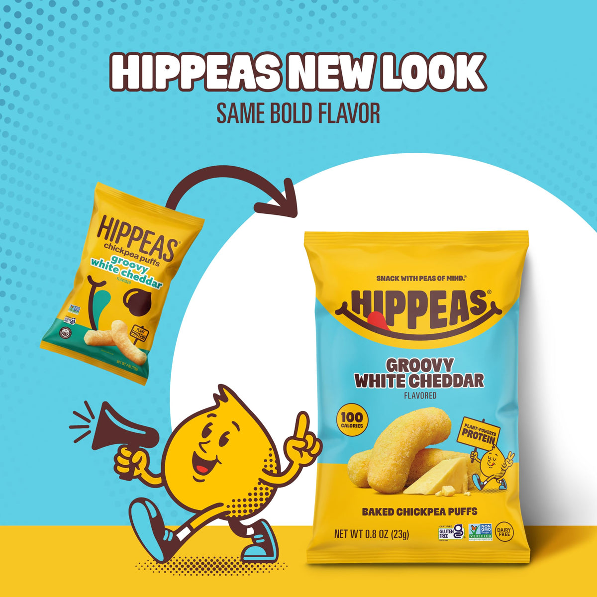 HIPPEAS Groovy White Cheddar Chickpea Puffs – Gluten Free, Vegan Snack, 0.8oz Pack of 30