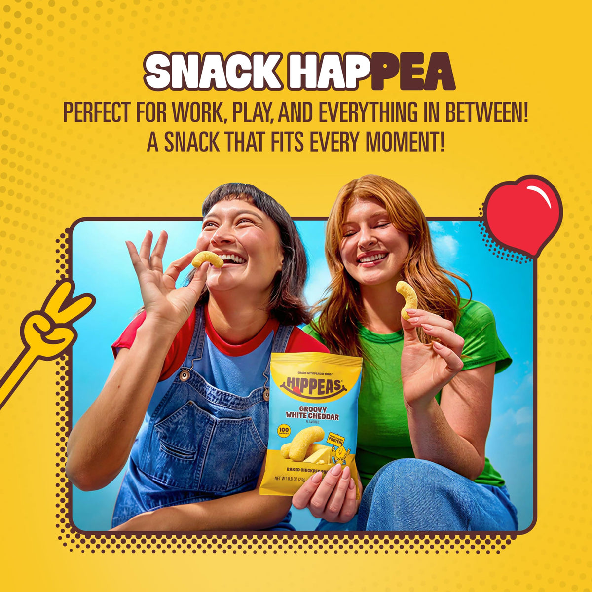 HIPPEAS Groovy White Cheddar Chickpea Puffs – Gluten Free, Vegan Snack, 0.8oz Pack of 30