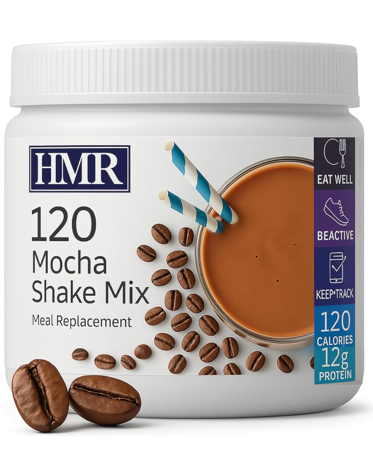 HMR 120 Shake Meal Replacement Powder – Mocha Shake for Healthy Weight Management (12g Protein, 12 Servings)