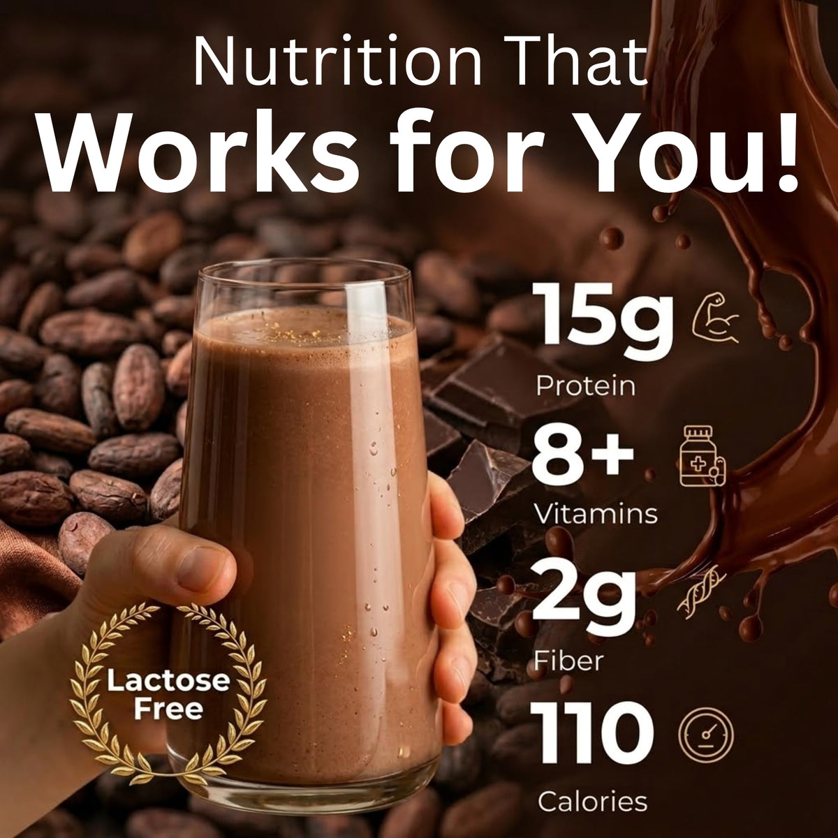 HMR 70 Plus Chocolate Shake & Pudding Mix – Lactose-Free, 15g Protein, Low Calorie