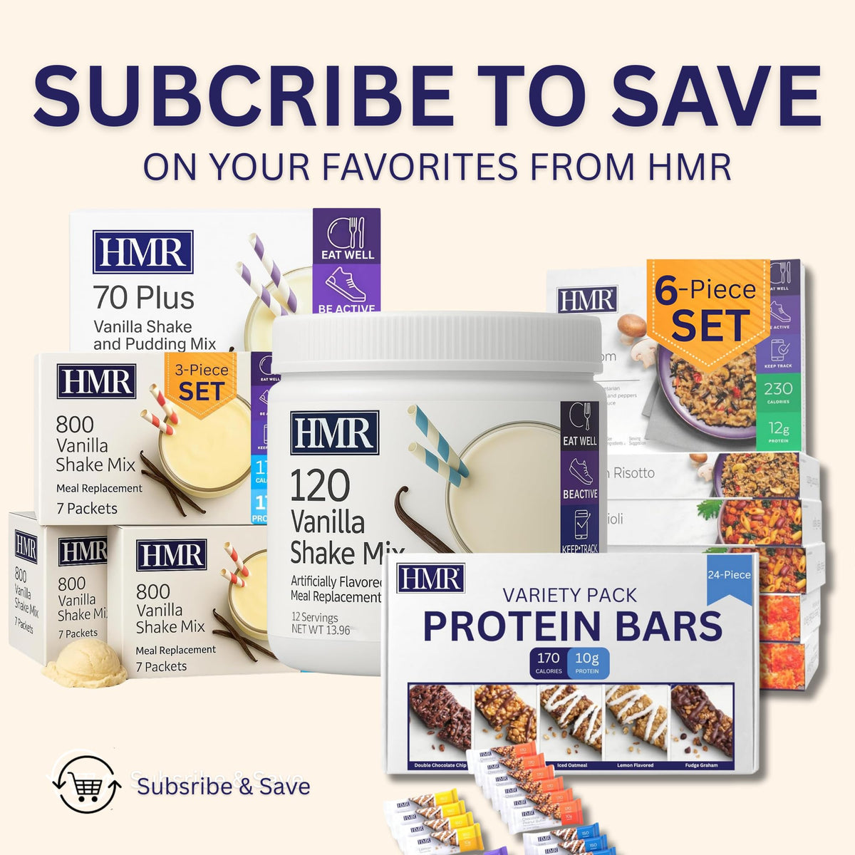 HMR 70 Plus Vanilla Shake & Pudding Mix — Lactose-Free Meal Replacement, 15g Protein, Low Calorie, 3-Pack