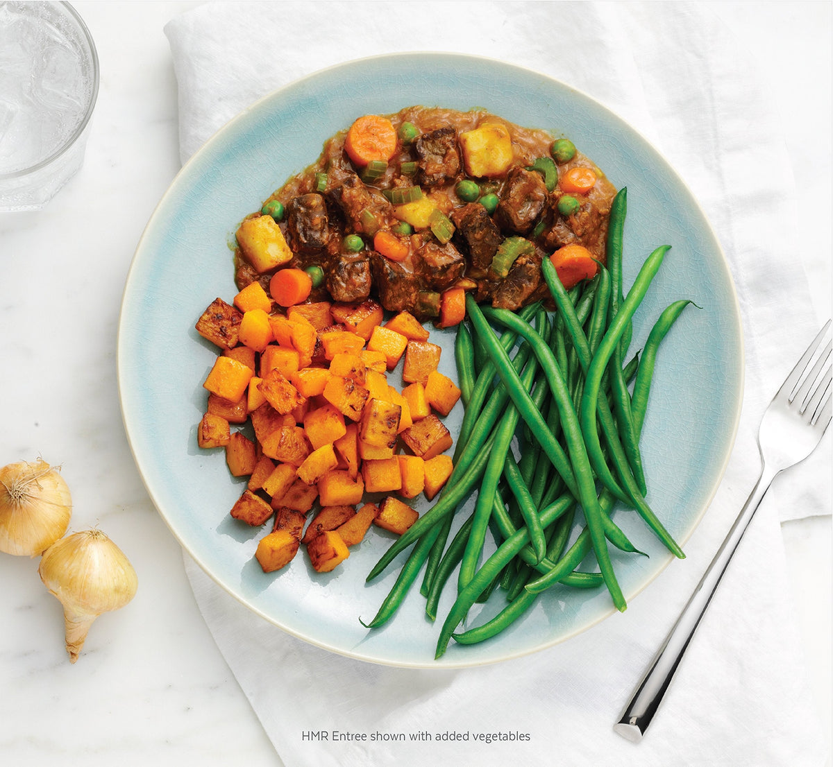HMR Vegetable Stew with Beef Entrees 6-Pack | Low-Calorie Ready Meals in 60 Seconds