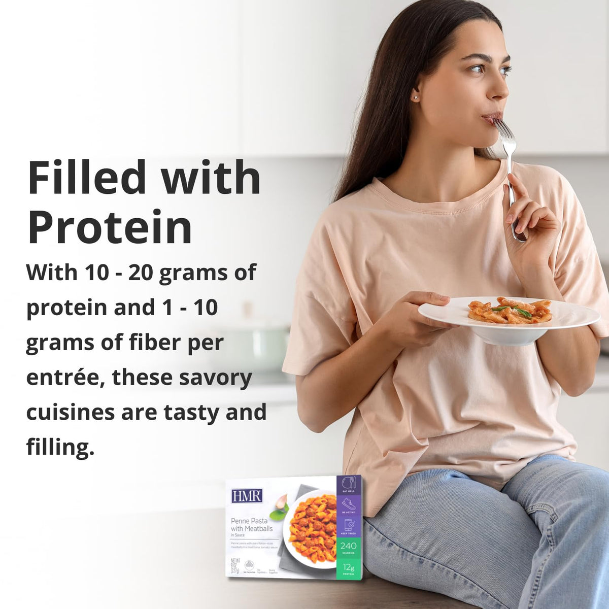 HMR Pasta Picks Entrée Pack – 6 Ready-to-Eat Meals, 7–8 oz Each, 10–16 g Protein