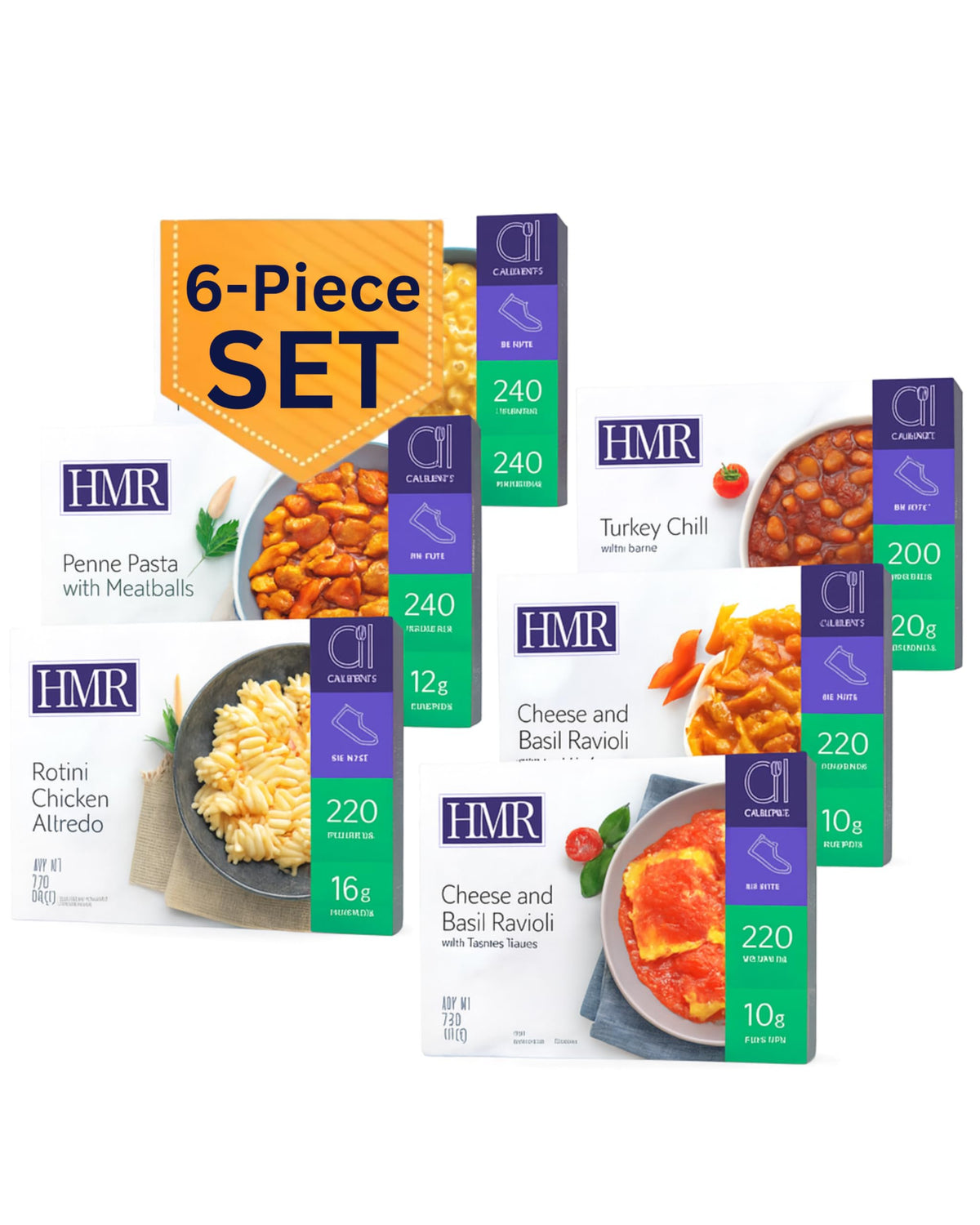 HMR Pasta Picks Entrée Pack – 6 Ready-to-Eat Meals, 7–8 oz Each, 10–16 g Protein