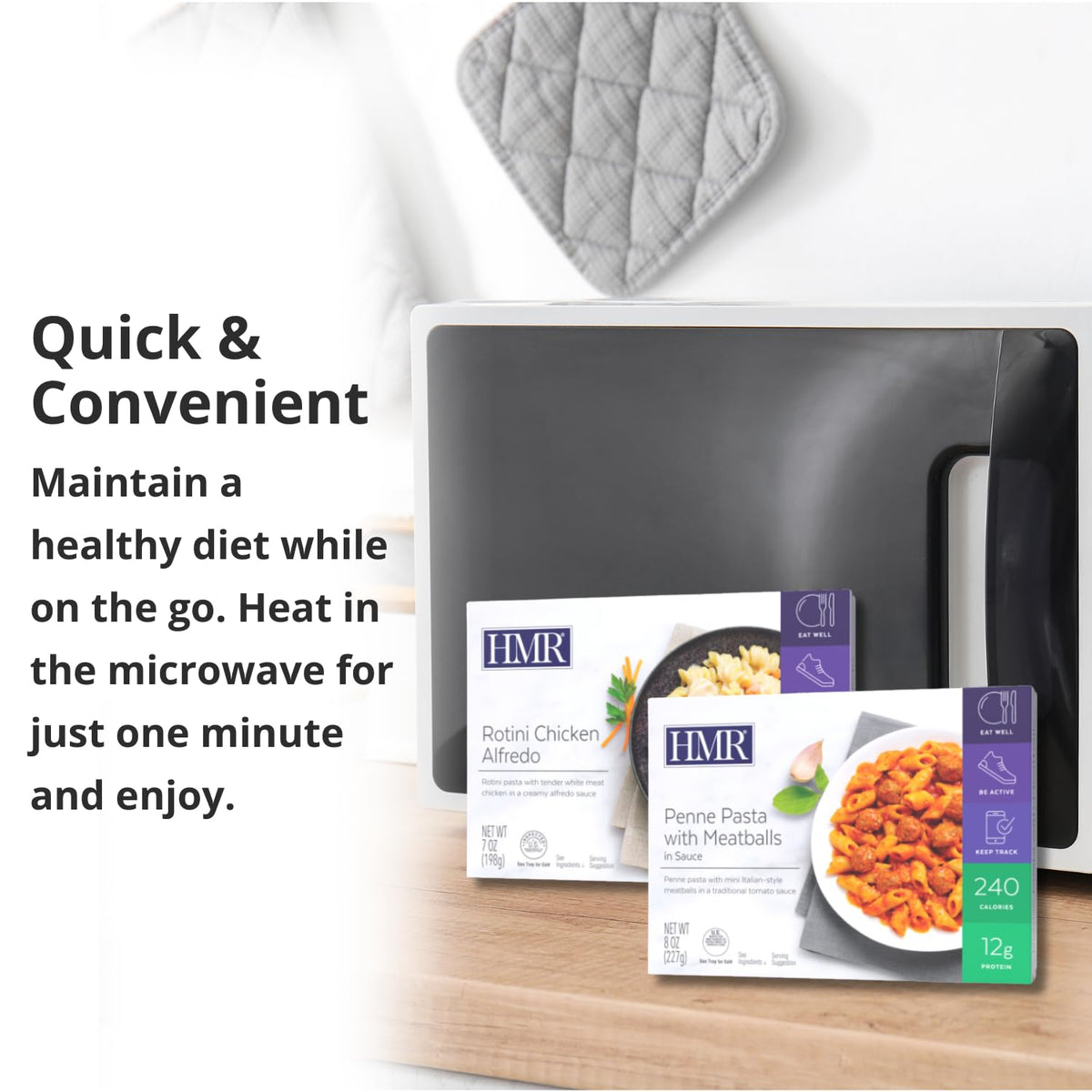HMR Pasta Picks Entrée Pack — 6-Pack Ready-to-Eat Italian Meals, 10-16g Protein