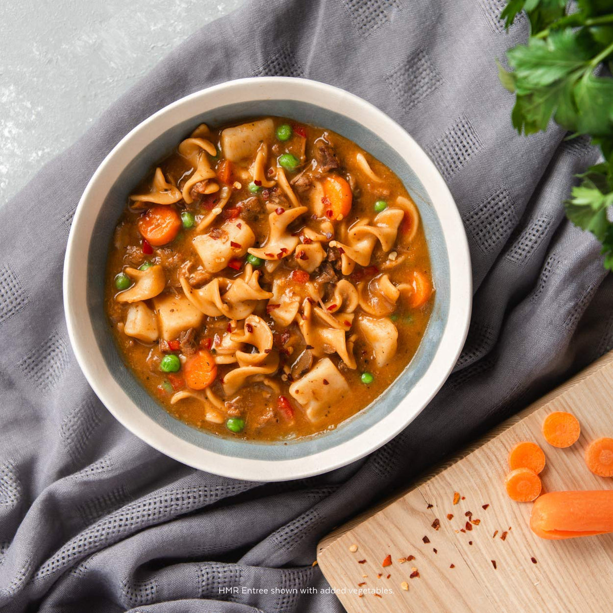 HMR Vegetable Stew with Beef Entrees 6-Pack | Low-Calorie Ready Meals in 60 Seconds
