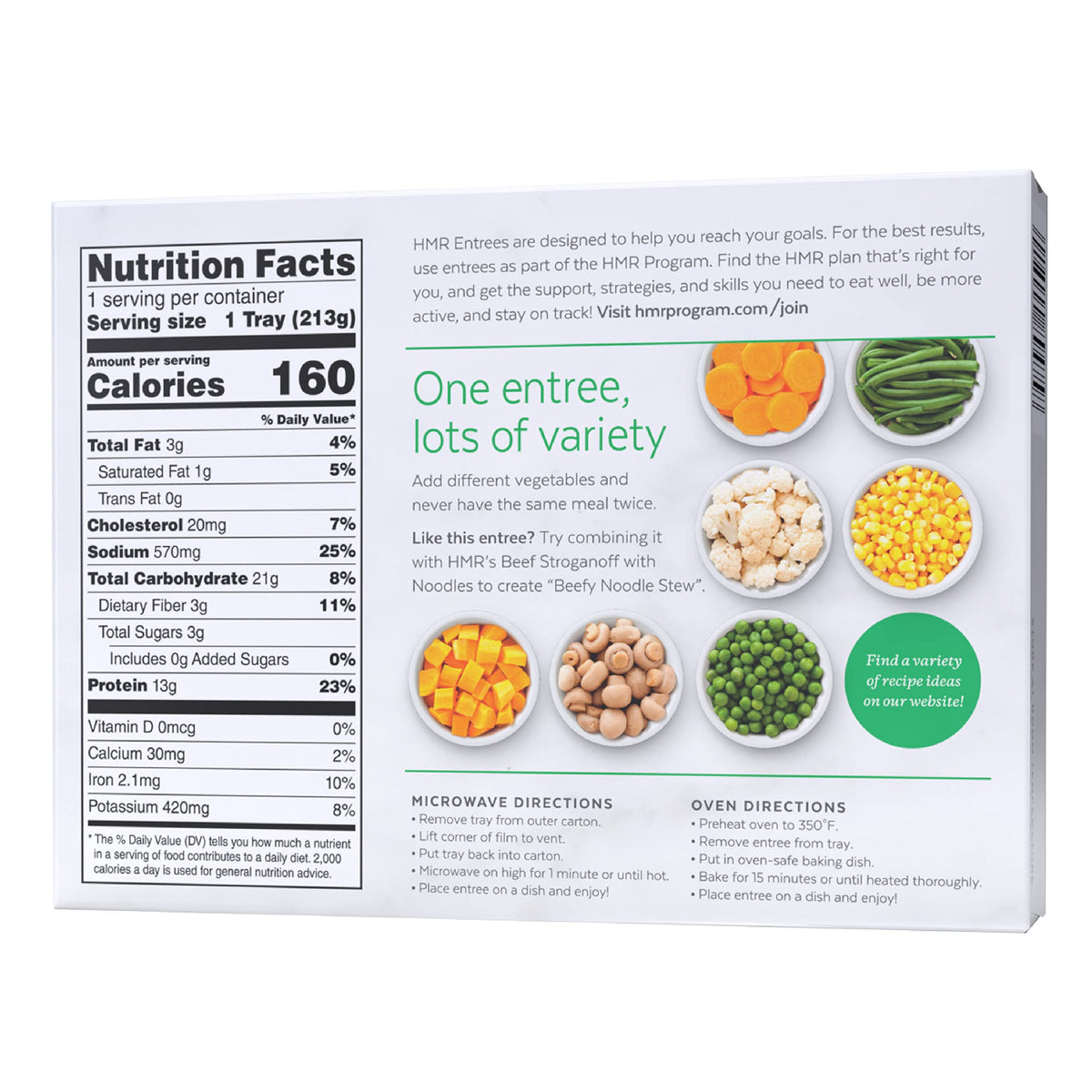 HMR Vegetable Stew with Beef Entrees 6-Pack | Low-Calorie Ready Meals in 60 Seconds