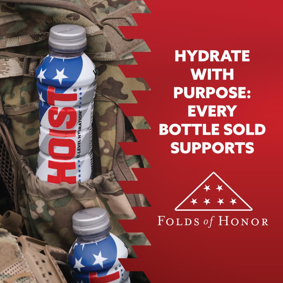 HOIST Premium Military Hydration Electrolyte Drink – IV-Level Hydration, Dye-Free, Five Star Punch, 16 Fl Oz (Pack of 12)