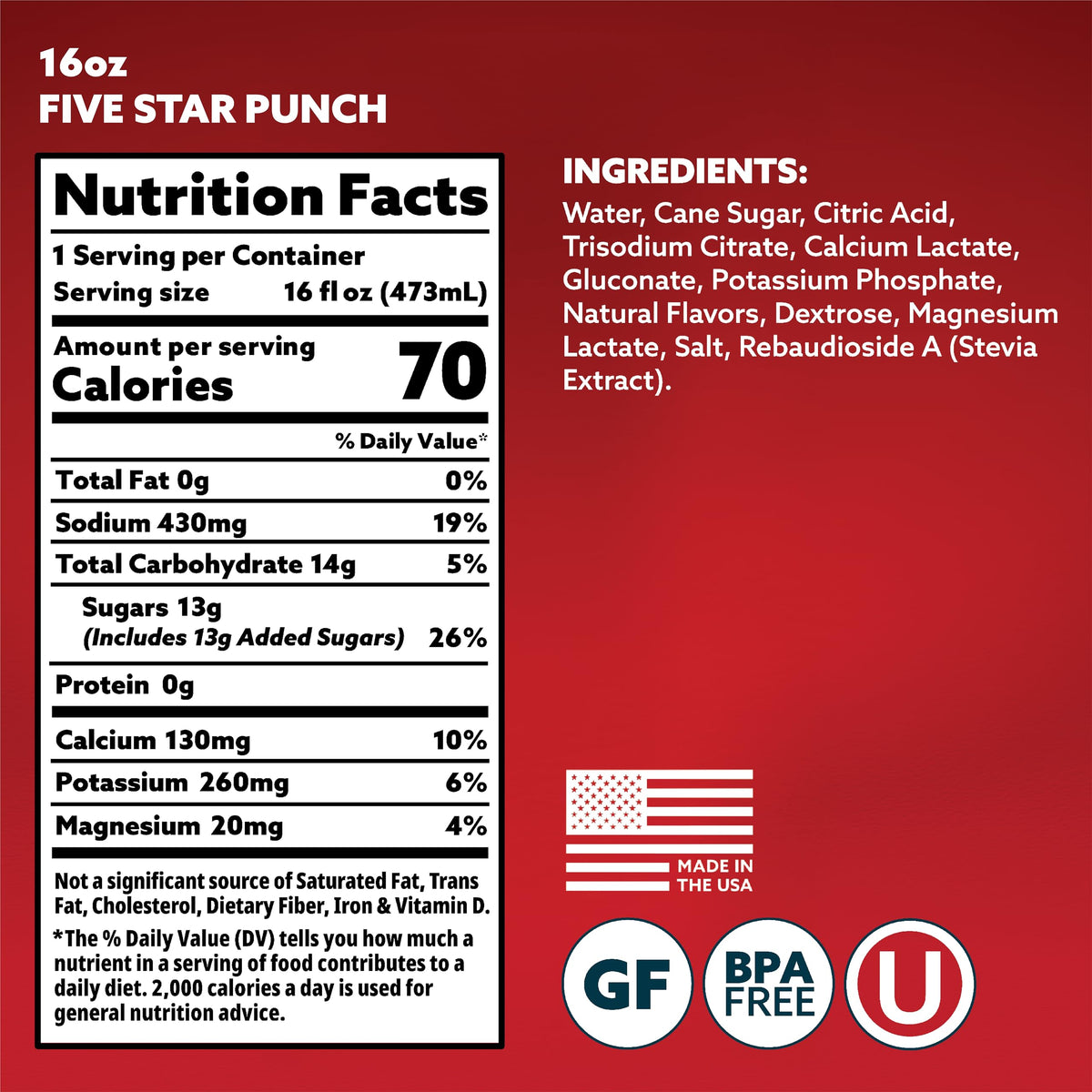 HOIST Premium Military Hydration Electrolyte Drink – IV-Level Hydration, Dye-Free, Five Star Punch, 16 Fl Oz (Pack of 12)