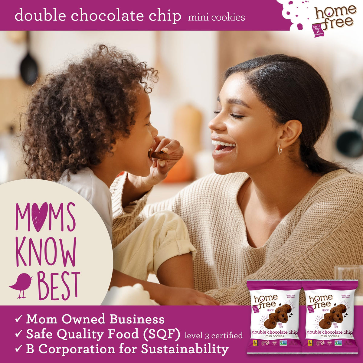 Homefree Gluten-Free Mini Double Chocolate Chip Cookies — 10-Pack