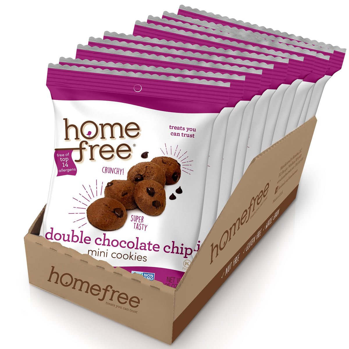 Homefree Gluten-Free Mini Double Chocolate Chip Cookies — 10-Pack