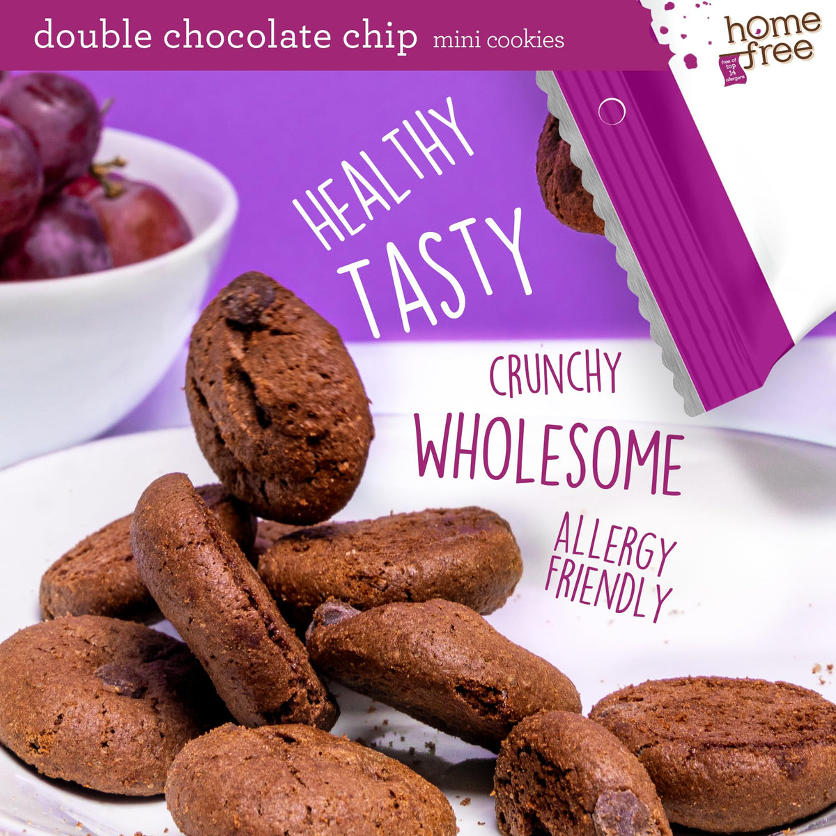 Homefree Gluten-Free Mini Double Chocolate Chip Cookies — 10-Pack