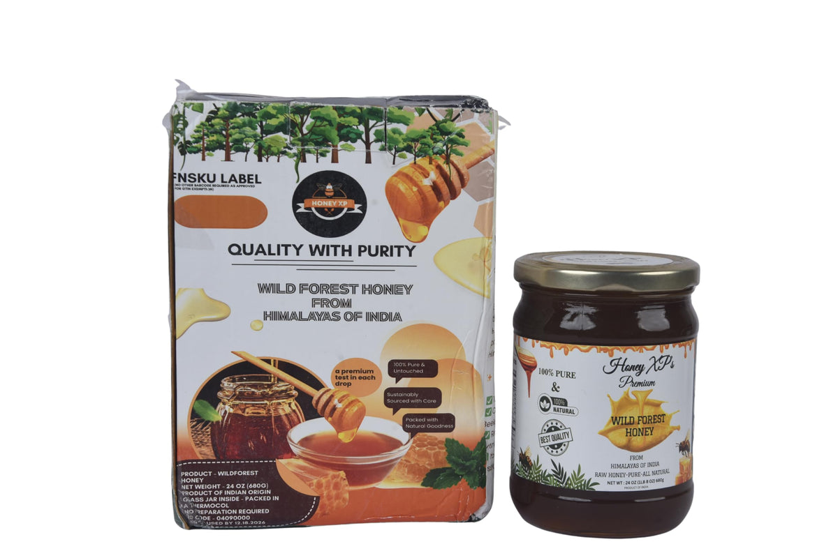 Honey XP Raw Himalayan Wild Forest Honey – 680g Glass Jar | 100% Pure & Natural