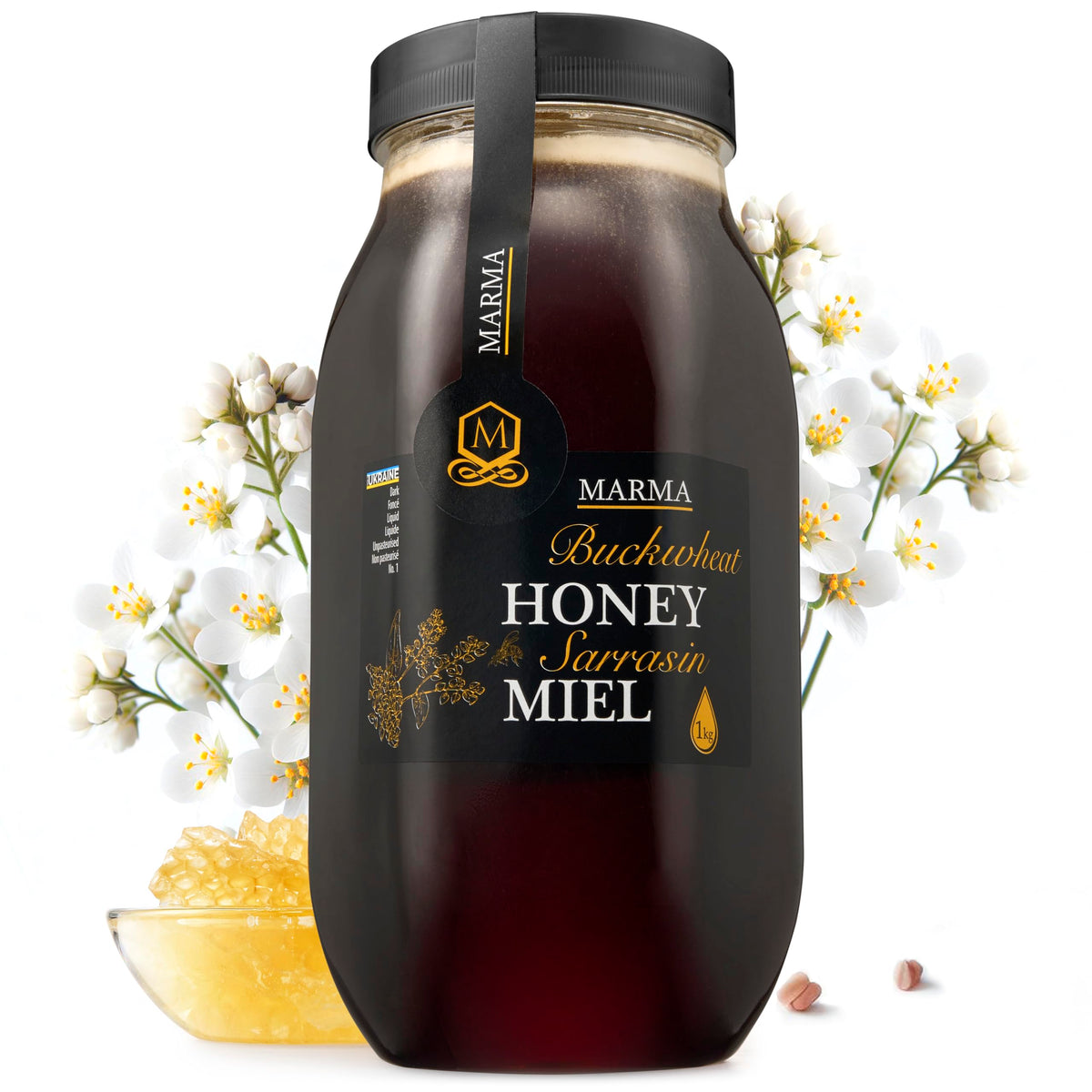 HONIGMA Marma Buckwheat Honey | 1000g Raw Ukrainian Buckwheat Honey