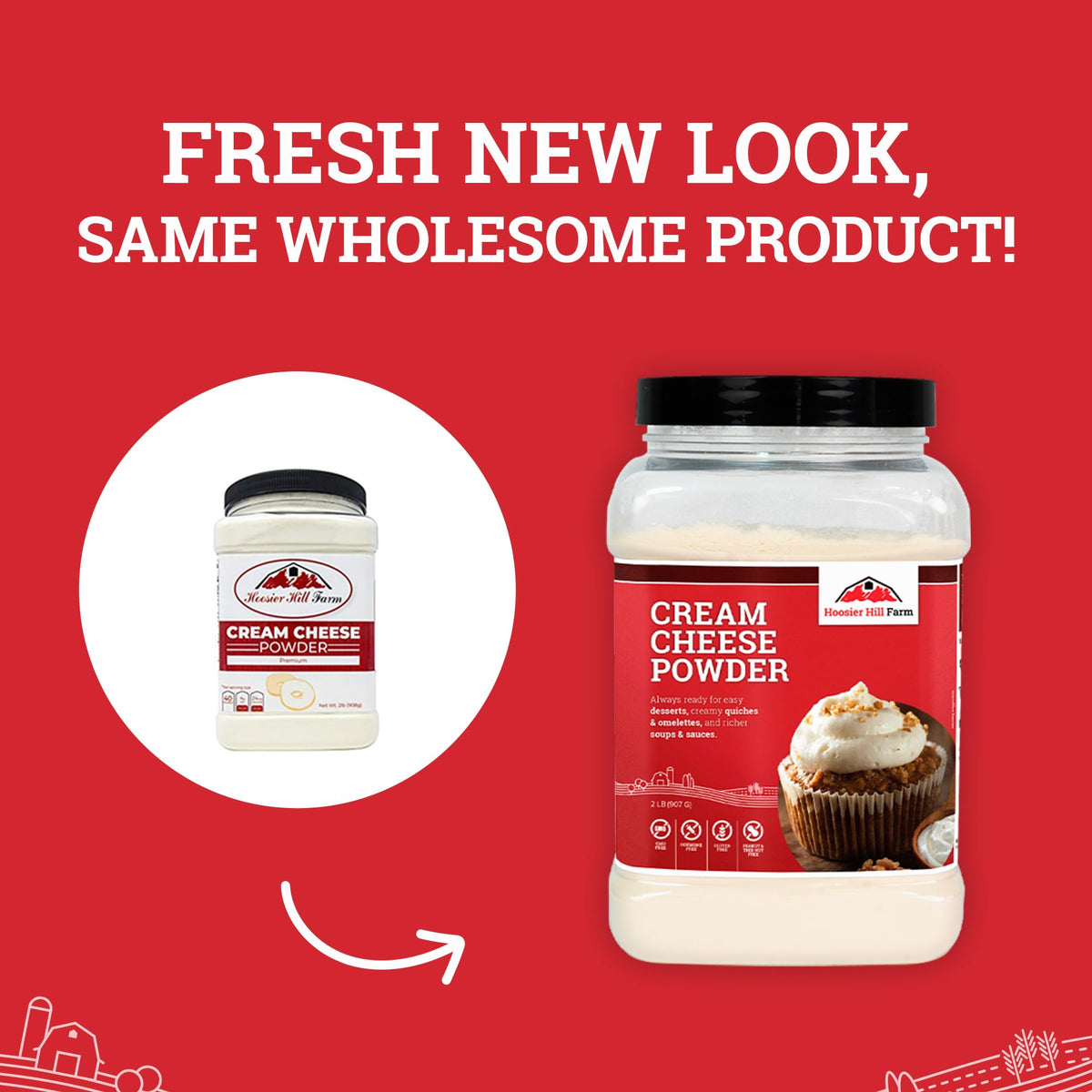 Hoosier Hill Farm Cream Cheese Powder 2LB – Real Cream Cheese, Easy Desserts & Creamy Sauces