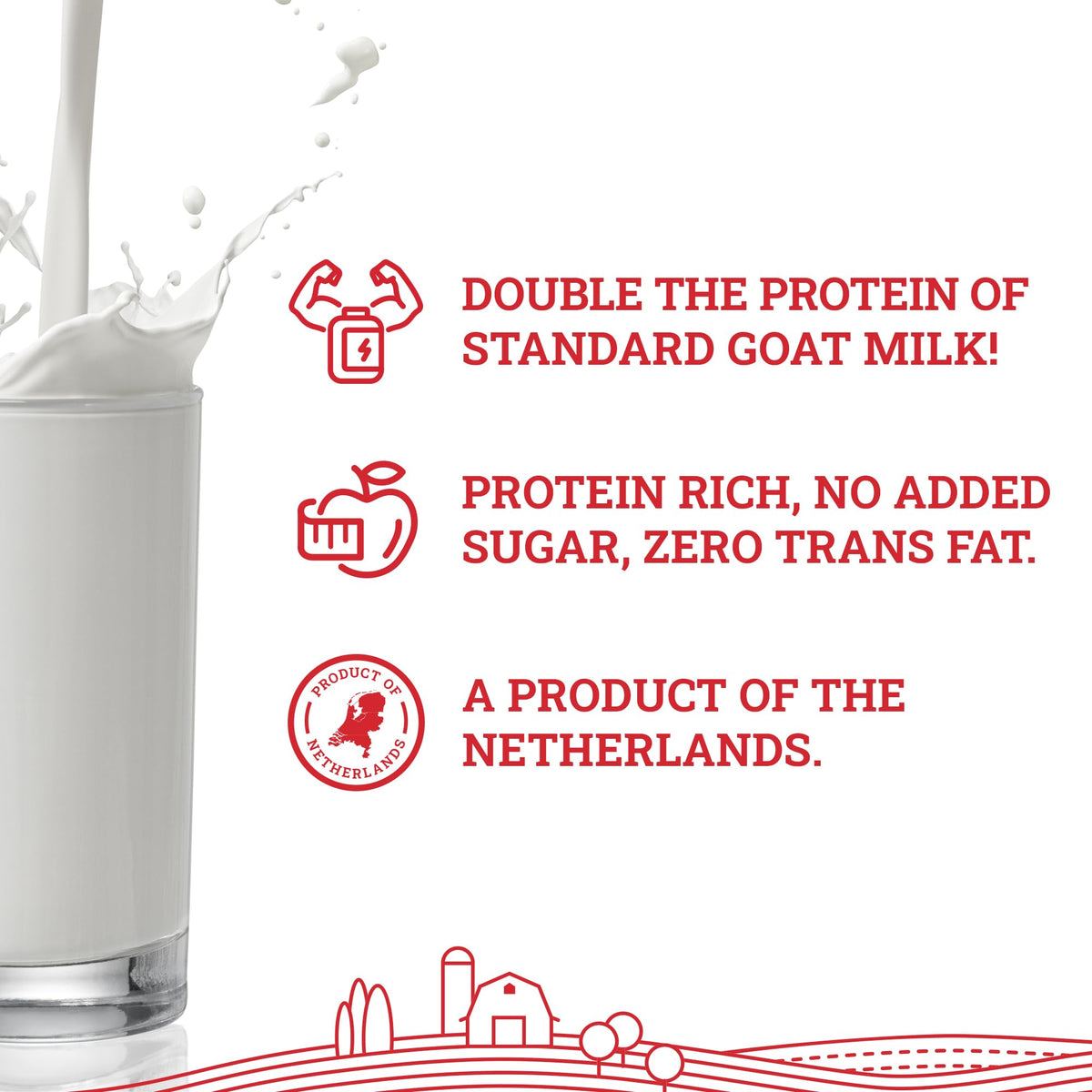 Hoosier Hill Farm High Protein Goat Milk Powder – 1 lb | 16g Protein per Serving