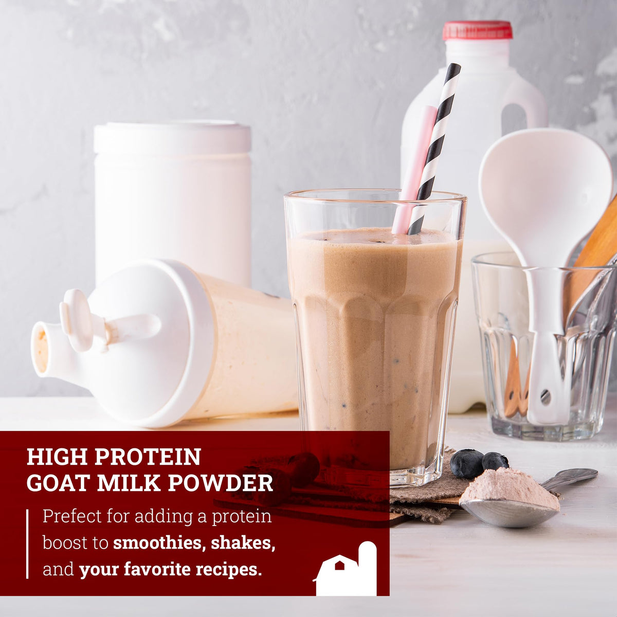 Hoosier Hill Farm High Protein Goat Milk Powder – 1 lb | 16g Protein per Serving
