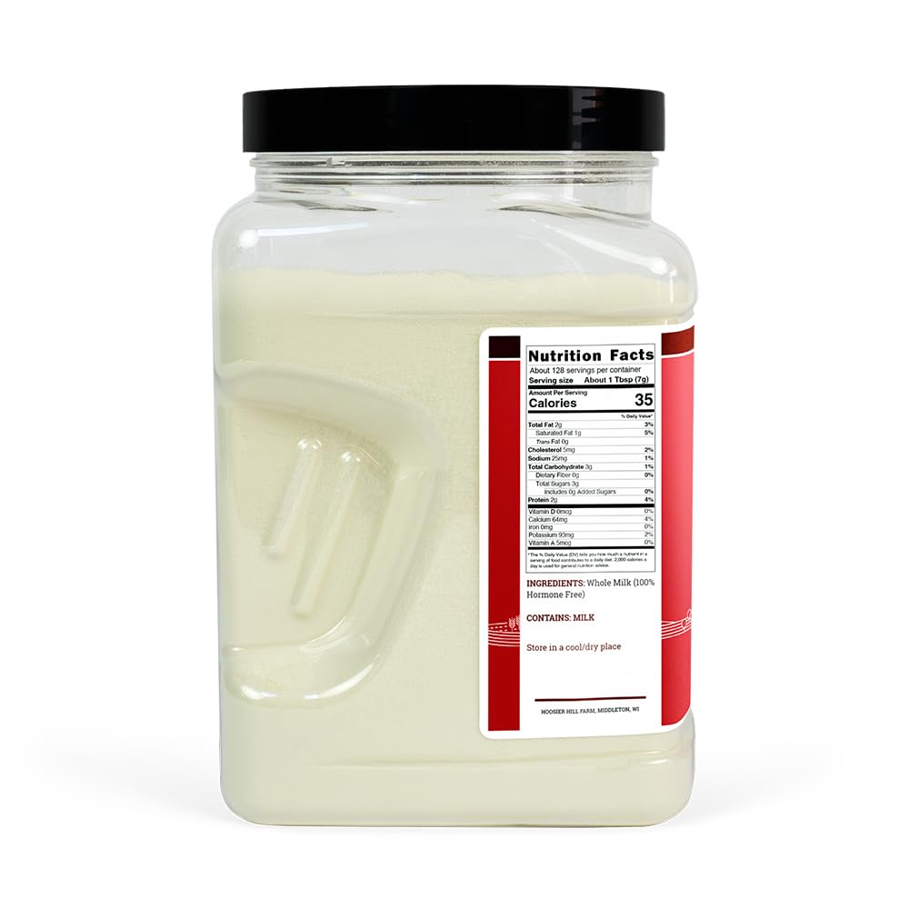 Hoosier Hill Farm Whole Milk Powder, 2LB – Hormone-Free Dairy Powder for Cooking & Baking