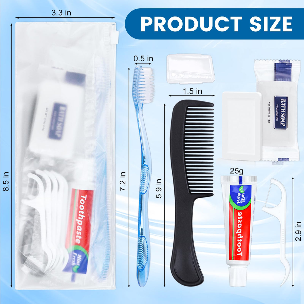 HQSLsund 50 Sets Personal Hygiene Kit Basic Toiletry Kits Homeless Supplies