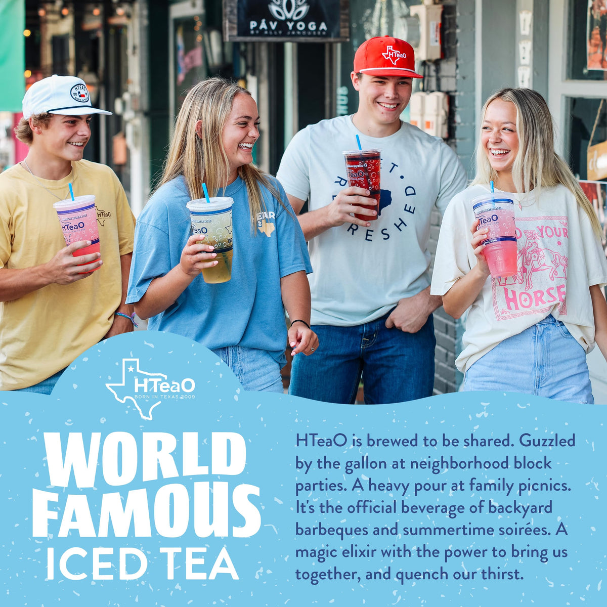 HTEAO Georgia Peach & Hibiscus Black Tea Packets – 8 Gallons, 5-Minute Texas-Style Iced Tea