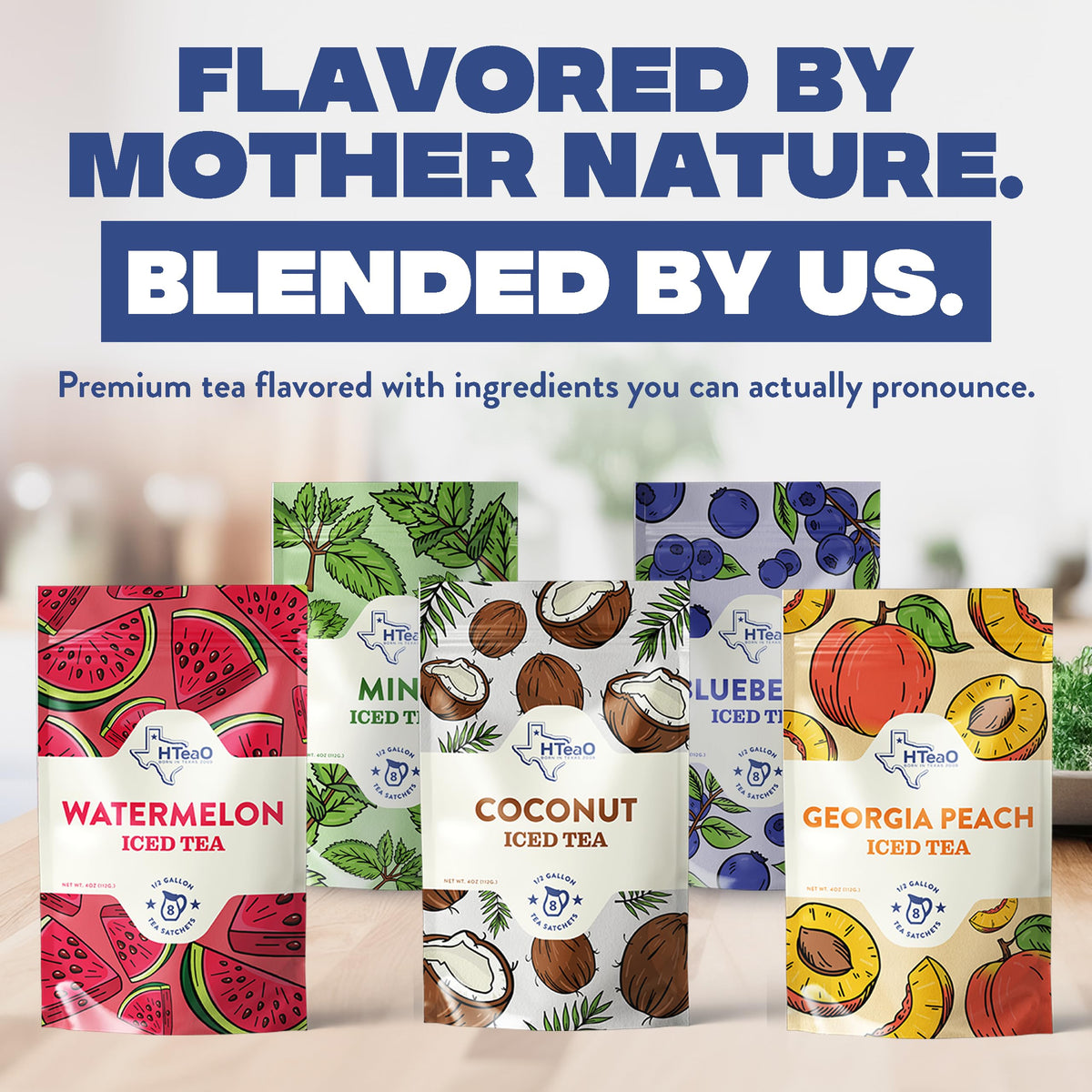 HTEAO Georgia Peach & Hibiscus Black Tea Packets – 8 Gallons, 5-Minute Texas-Style Iced Tea