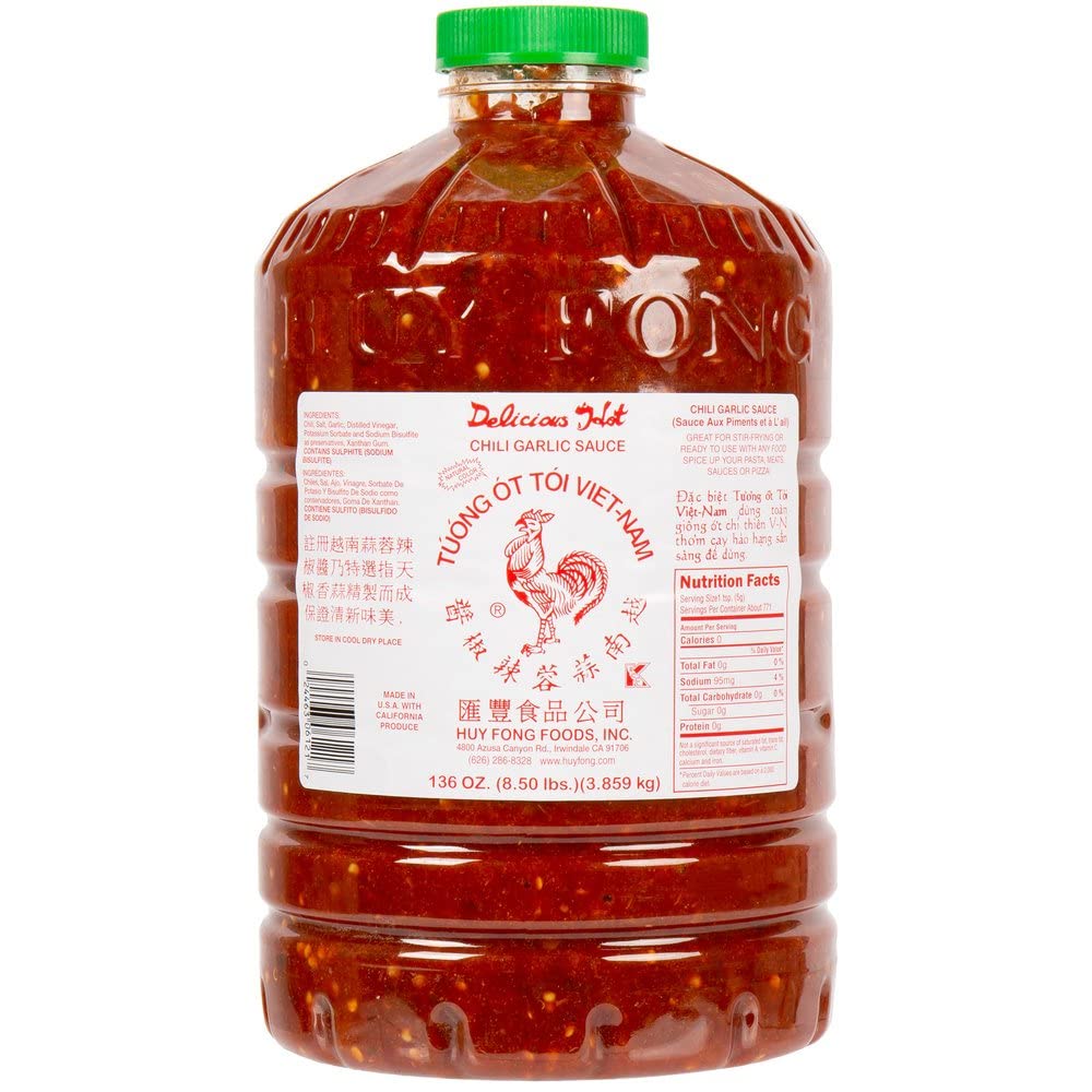 Huy Fong Chili Garlic Sauce – 8.5 lb Jar, Garlic-Forward, USA Made