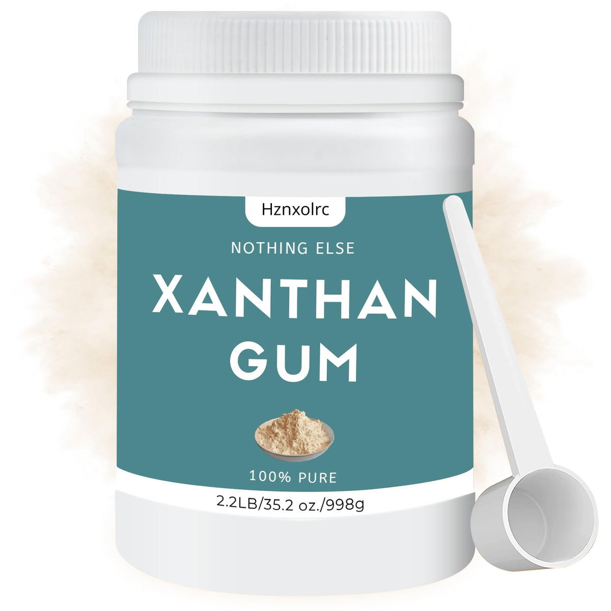 Hznxolrc 2.2 lb Food-Grade Xanthan Gum Powder – Gluten-Free Thickener for Baking, Ice Cream, Yogurt & More
