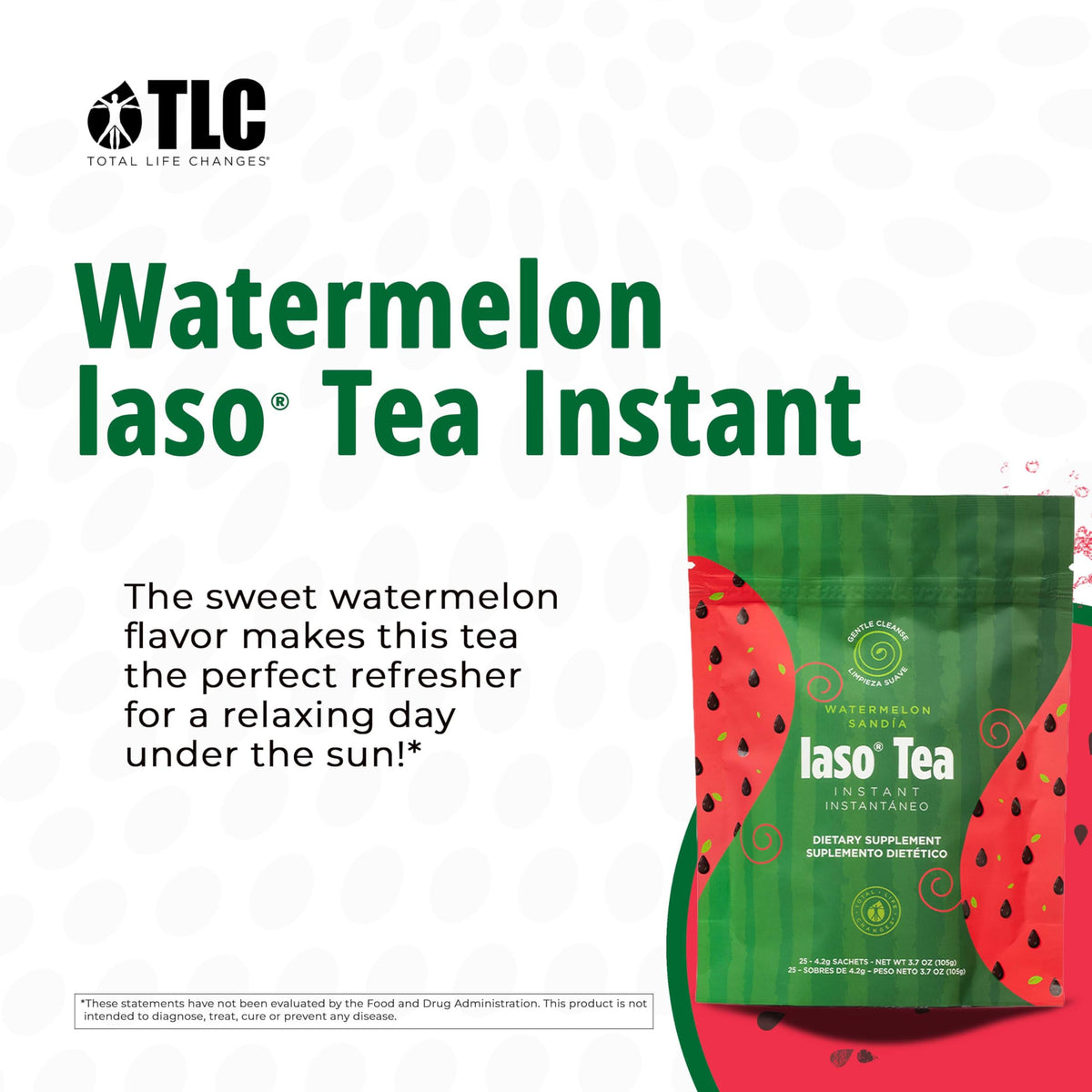 IASO Iaso Instant Tea (Watermelon) – Refreshing, On-the-Go Cleansing Tea for Daily Wellness | 25 Sachets