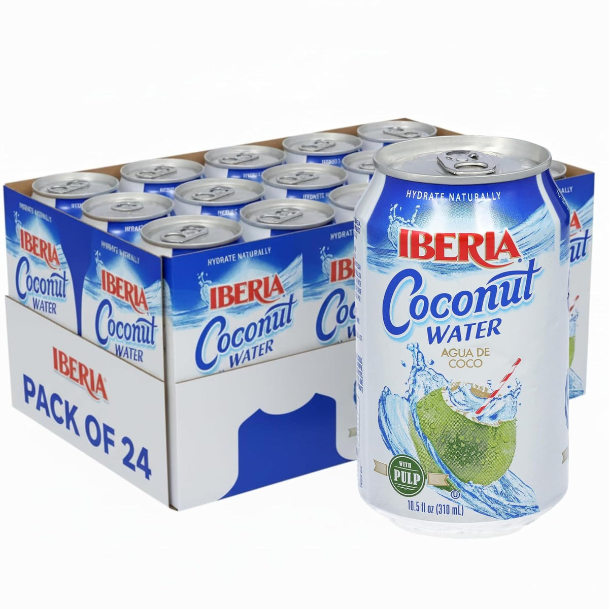 Iberia Coconut Water With Pulp – 10.5 Fl Oz Bottles (Pack of 24)