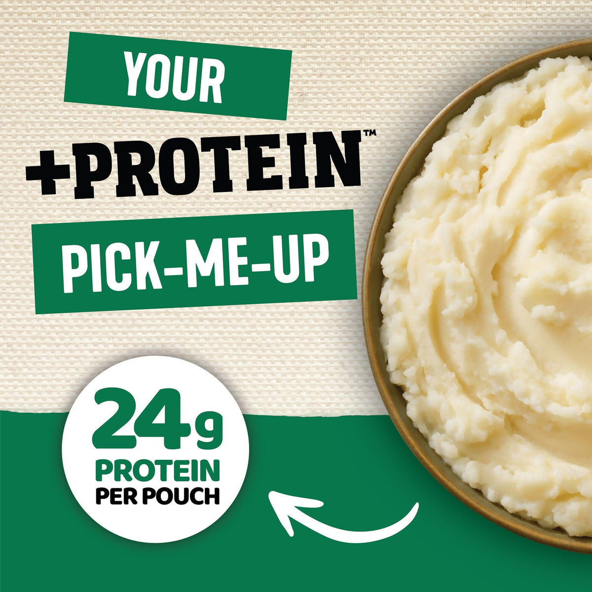 Idahoan Roasted Garlic +Protein Mashed Potatoes — 6g Protein per Serving, Gluten-Free, 4 Servings per Pouch (Pack of 10)