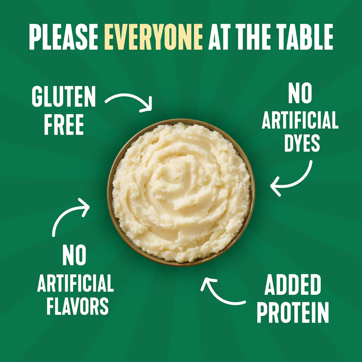 Idahoan Roasted Garlic +Protein Mashed Potatoes — 6g Protein per Serving, Gluten-Free, 4 Servings per Pouch (Pack of 10)