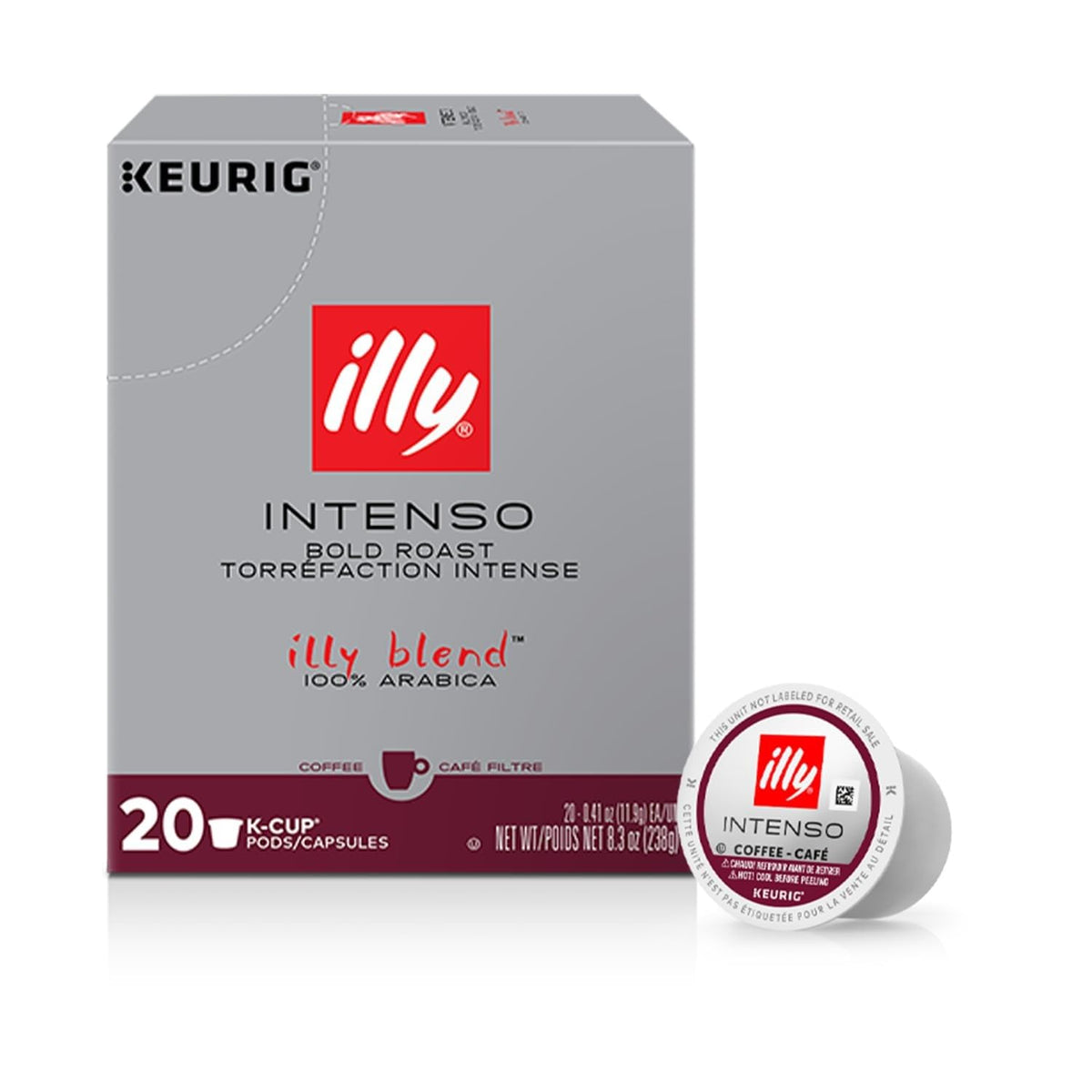 illy Coffee K-Cup Intenso Dark Roast Pods for Keurig – 100% Arabica, 20 Count