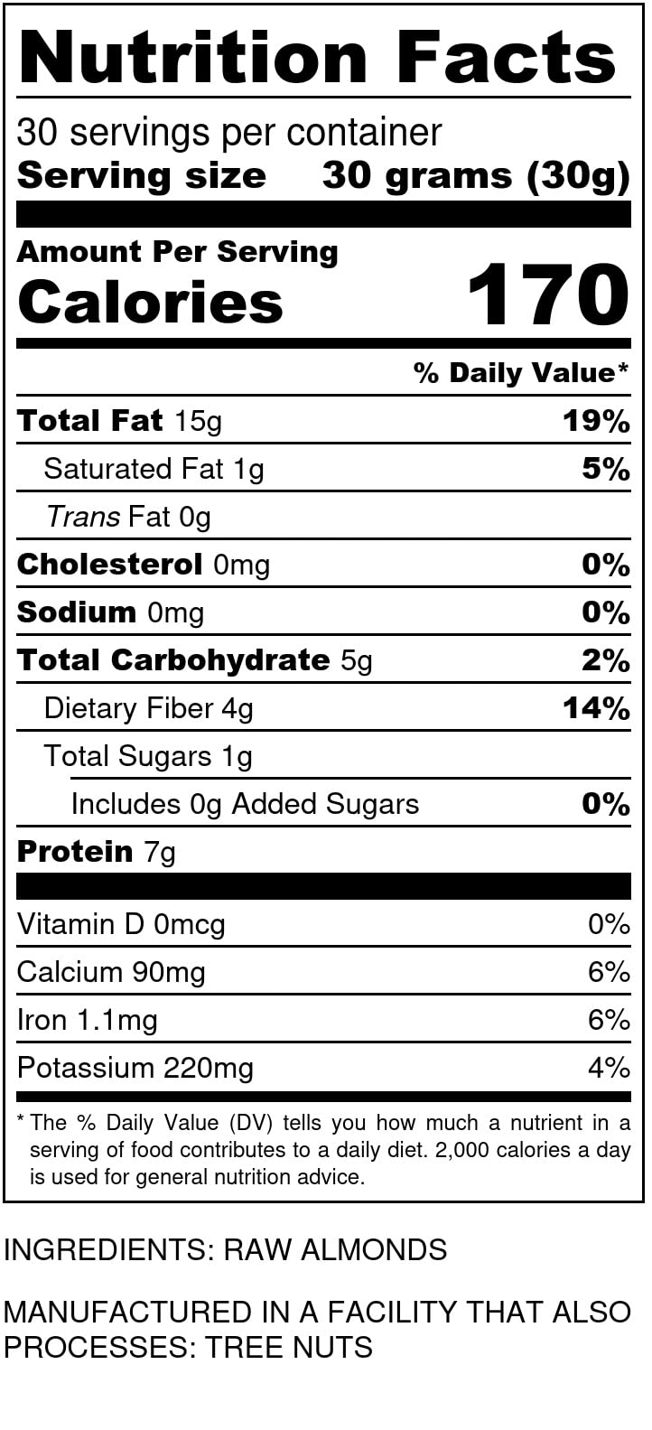 I'm A Nut Raw California Almonds, 32 oz | Gluten & Peanut Free, Non-GMO, Batch Tested
