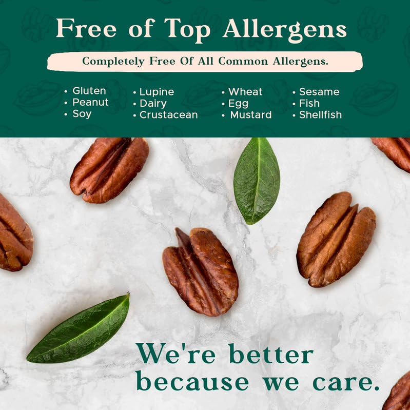 I'm A Nut Premium Raw Pecan Halves 44oz — American-Grown, Non-GMO, Gluten & Peanut Free, No Preservatives