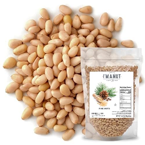 I'm A Nut Premium Raw Pine Nuts 16oz – Gluten & Peanut Free, Non-GMO, Resealable Pouch