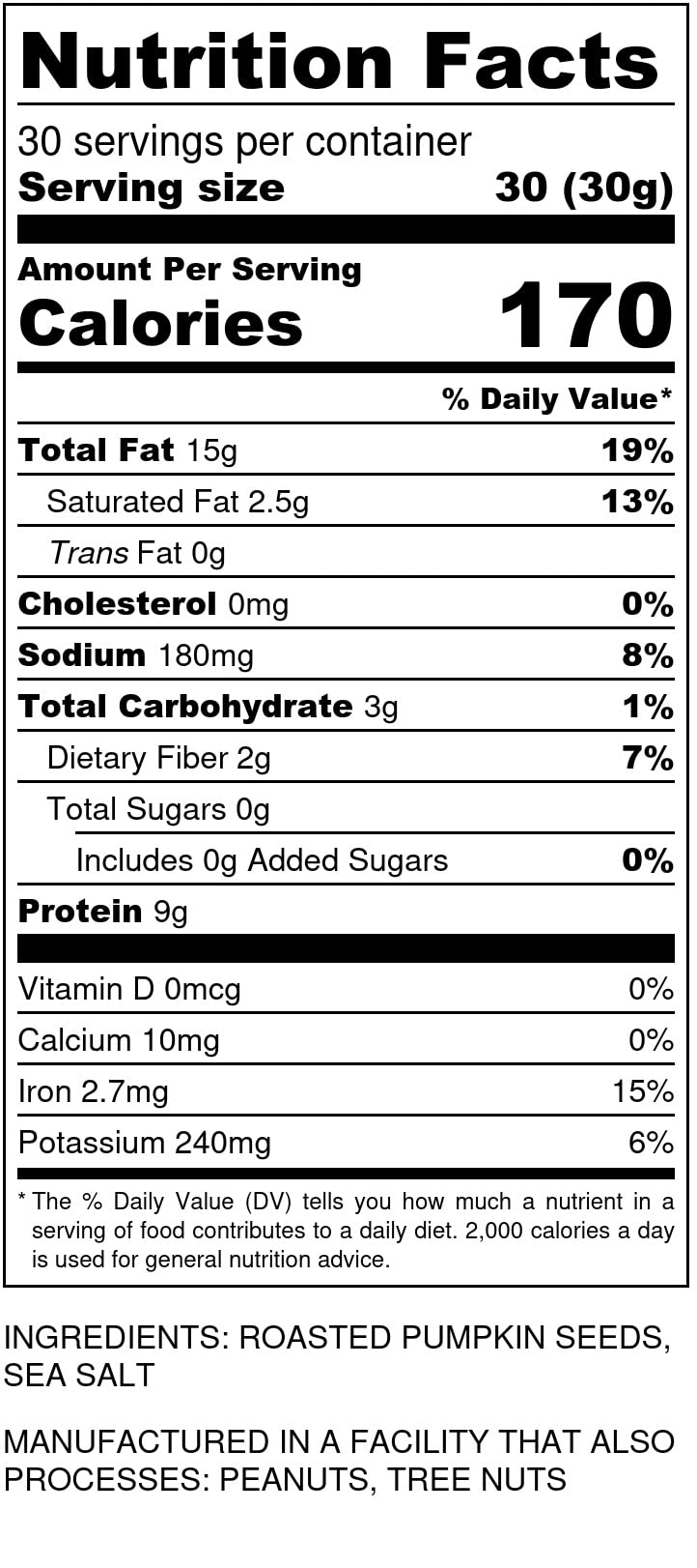 I'm A Nut Oven Toasted Pumpkin Seeds with Sea Salt (32 oz) – Gluten & Peanut Free