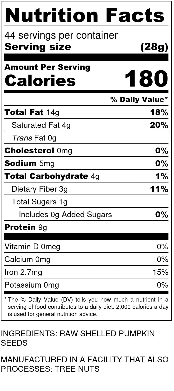 I'm A Nut Raw Pumpkin Seeds 48 oz Bulk – No Preservatives, Gluten & Peanut Free, Non-GMO, Kosher, Resealable Bag