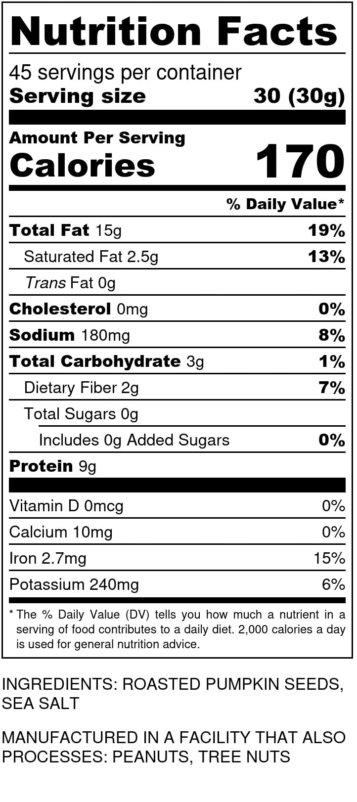 I'm A Nut Oven Toasted Pumpkin Seeds with Sea Salt (32 oz) – Gluten & Peanut Free