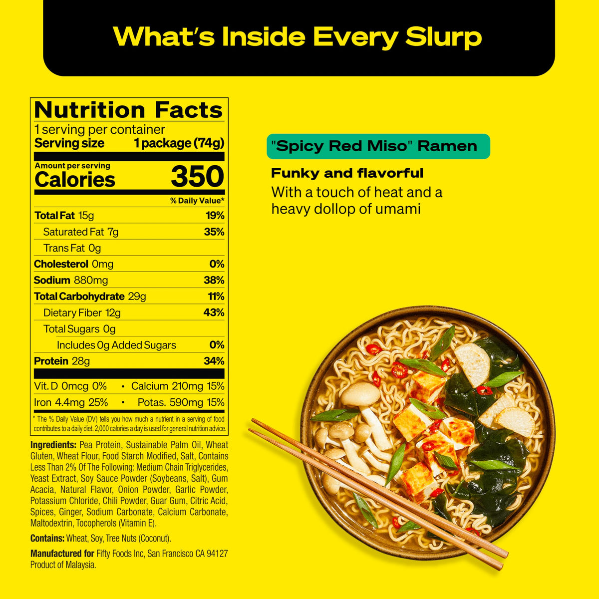 Immi Spicy Red Miso Ramen - Vegan, High Protein, Low Carb, 6-Pack